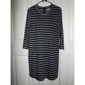 Kenar M gray black striped long sleeve back zipper kangaroo pockets office work